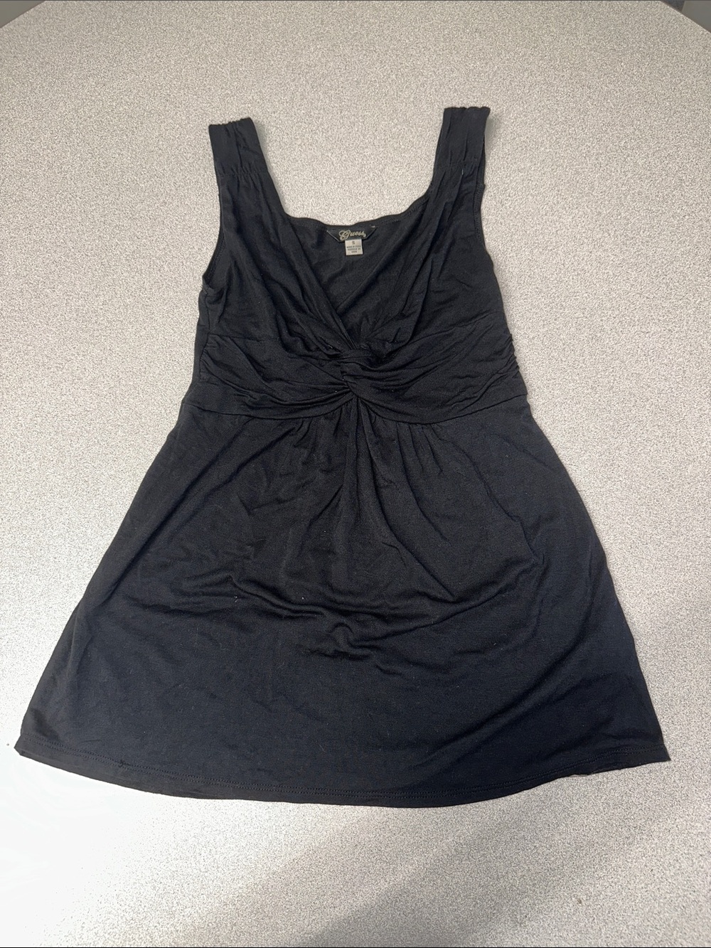 Vintage Guess Black V-Neck Twist-Front Tank women’s small